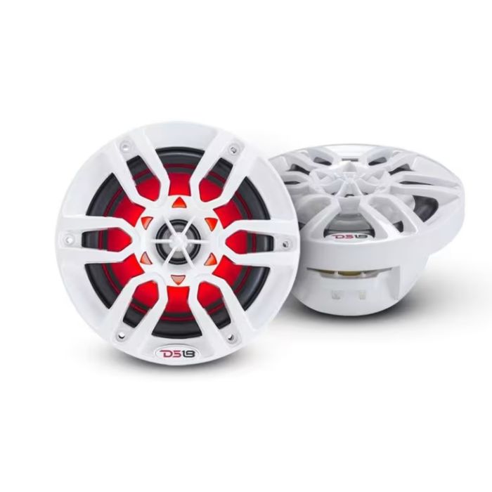 NXL 6.5" 2-Way Coaxial Marine Speaker With LED RGB Lights 100 Watts Rms 4-Ohm -White