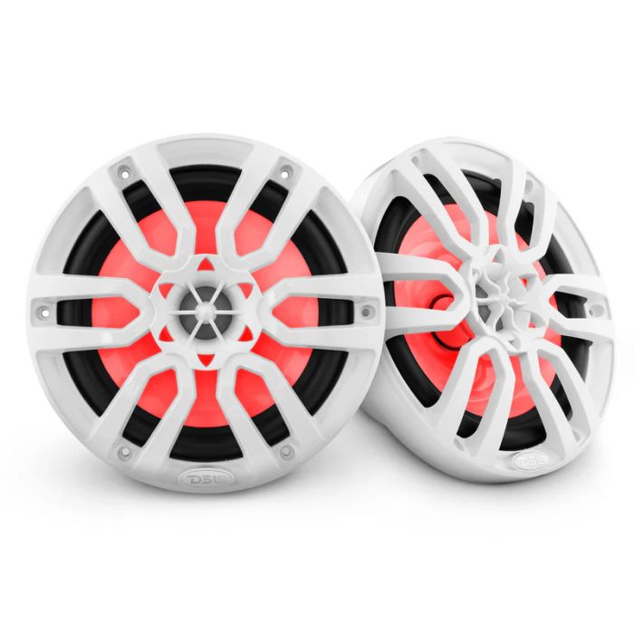 NXL 8" 2-Way Coaxial Marine Speaker With LED RGB Lights 125 Watts Rms 4-Ohm -White