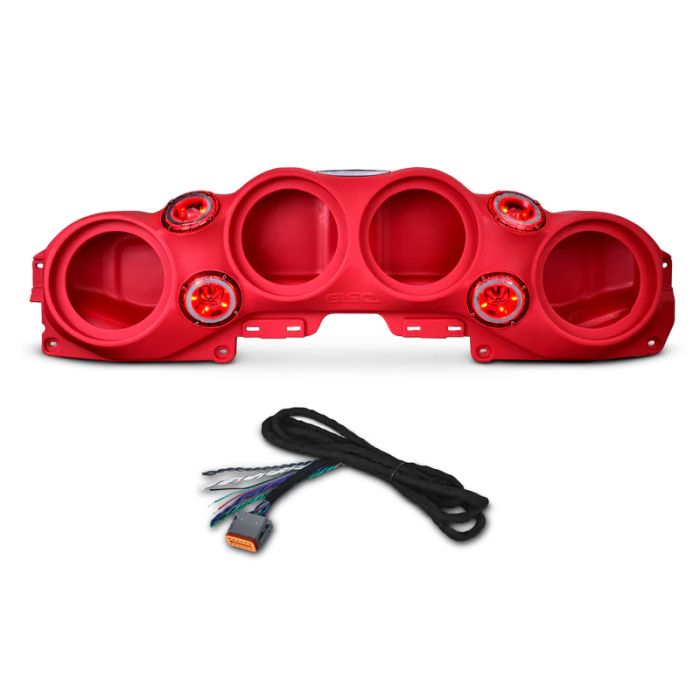 Jeep JL/JLU,JT Overhead Bar System Fits 4 X 8" Speakers (Not Included) 4 X PRO-TW4L and Harness Included -Red