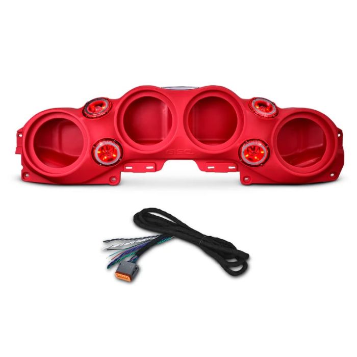 Jeep JL/JLU,JT Overhead Bar System Fits 4 X 8" Speakers (Not Included) 4 X PRO-TW4L and Harness Included -Red