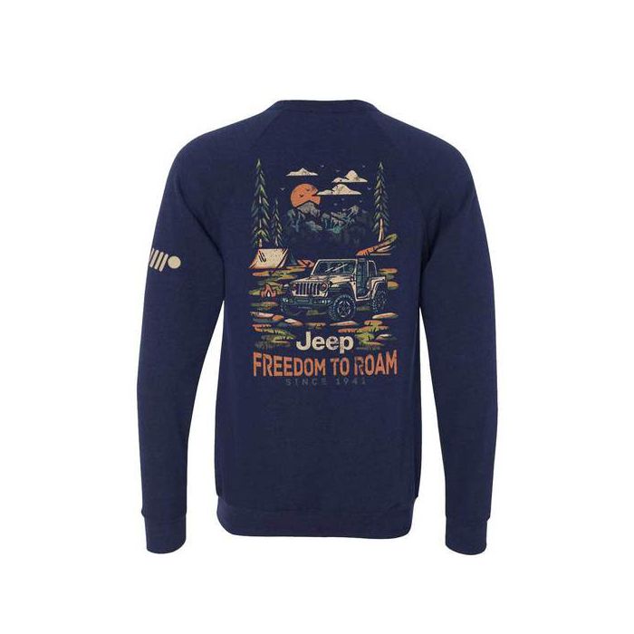 Jeep Merchandise  Mens Freedom to Roam Sweatshirt in Navy 