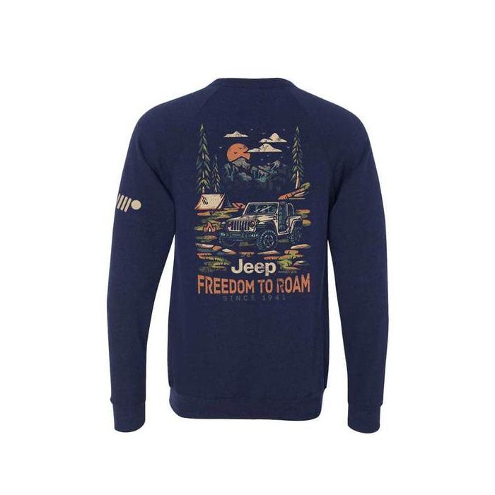 Jeep Merchandise  Mens Freedom to Roam Sweatshirt in Navy 