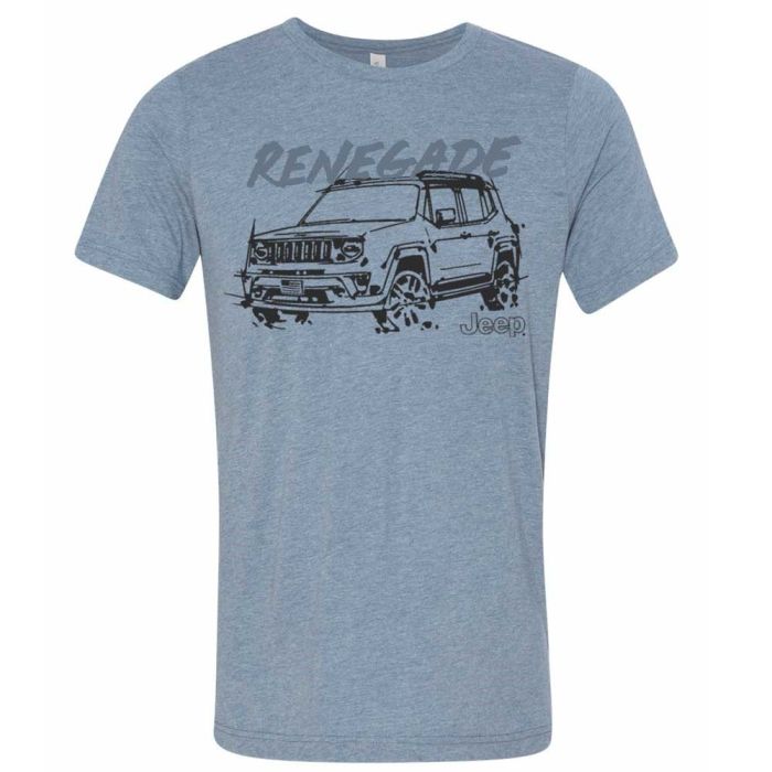 Jeep Merchandise  Mens LDD Series Jeep Renegade T-Shirt in Lake Blue 