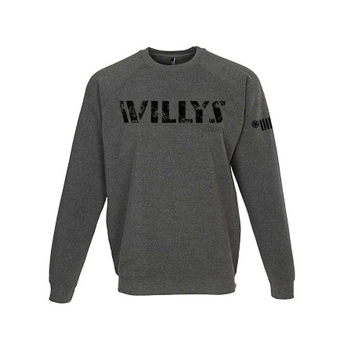 Jeep Merchandise  Mens Jeep Willys Crew Sweatshirt in Heather Grey 