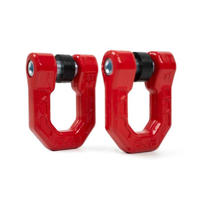 DV8 Elite Series D-Ring Shackles - Pair - Red