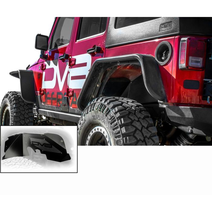DV8 Offroad  Front/Rear Flat Tube Fender Kit and Front Inner Fenders for 07-18 Jeep Wrangler JK