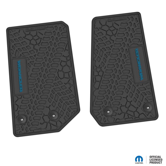 14-18 Jeep JK 2 Dr Front -Tire Tread/Scorched Earth Scene w/ Wrangler Insert - Black w/ Dark Blue Insert