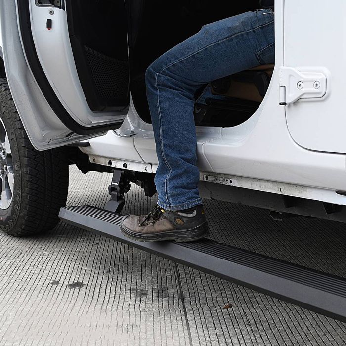 GO RHINO ELECTRIC RUNNING BOARD KIT JL TEXTURED BLACK