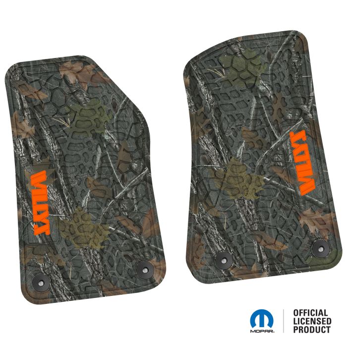 18-24 Jeep JL 2 Dr/Gladiator Front -Tire Tread/Scorched Earth Scene w/ Willys Insert - Rugged Woods w/ Orange insert