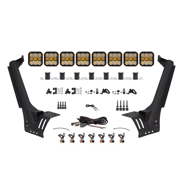 Diode Dynamics DD6822 SS5 Windshield Sport CrossLink Yellow Combo Lightbar Kit for 18-22 Jeep Wrangler JL