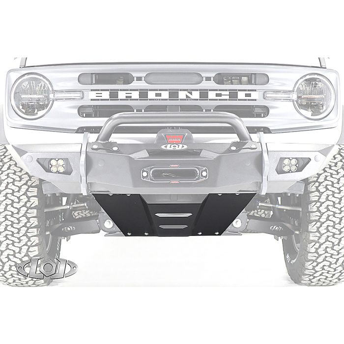 2021+ Bronco Black Ops Front Bumper Skid Plate (Black Powder Coated)