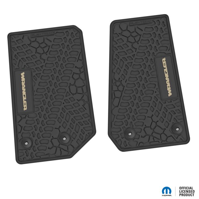 14-18 Jeep JK 2 Dr Front -Tire Tread/Scorched Earth Scene w/ Wrangler Insert - Black w/ Tan Insert