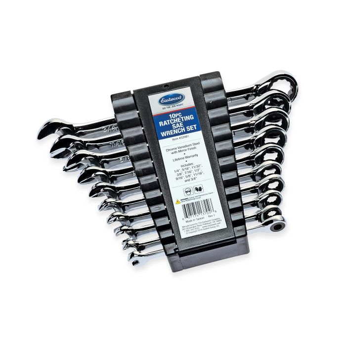Eastwood 32061 10pc Ratcheting Wrench Set SAE Includes-1/4", 5/16", 11/32", 3/8", 7/16", 1/2", 9/16", 5/8", 11/16", 3/4