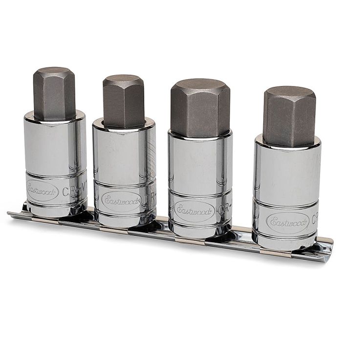 Eastwood 32533 4-Piece 1/2" Drive Oversize Metric Hex Bit Set 