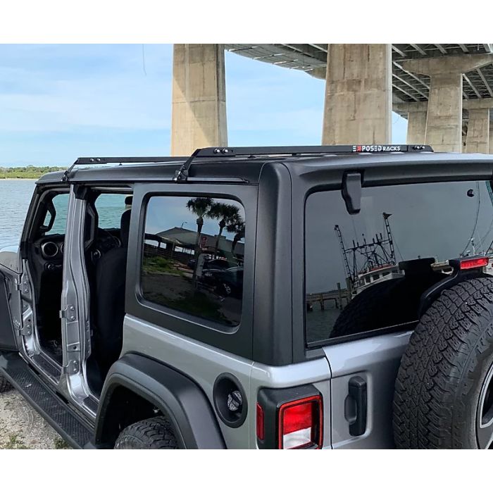 Exposed Racks 8-00-9655-BK Low Profile Hardtop Roof Rack Solid Black for 18-20 Jeep Wrangler JL