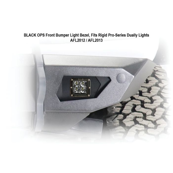 2021+ Bronco Black Ops Rigid Dually Front Light Bezel (pair)  (Black Powder Coated)