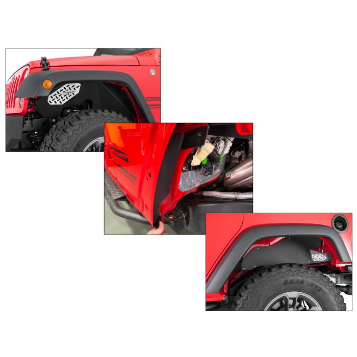 Quadratec JK Front and Rear Fender Liner Kit w/ Grit Panel