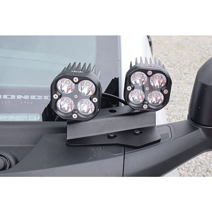 2021+ Bronco Black Ops Double A Pillar Base Light Mount (Black Powder Coated)