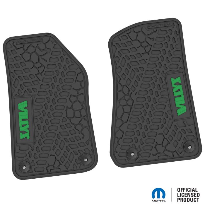 18-24 Jeep JL 2 Dr/Gladiator Front -Tire Tread/Scorched Earth Scene w/ Willys Insert - Black w/ Green Insert