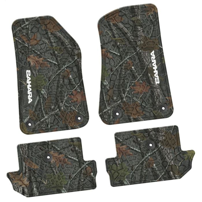 18-24 Jeep JL 2 Dr Front and RearTire Tread/Scorched Earth Scene w/ Sahara Insert - Rugged Woods w/ White insert
