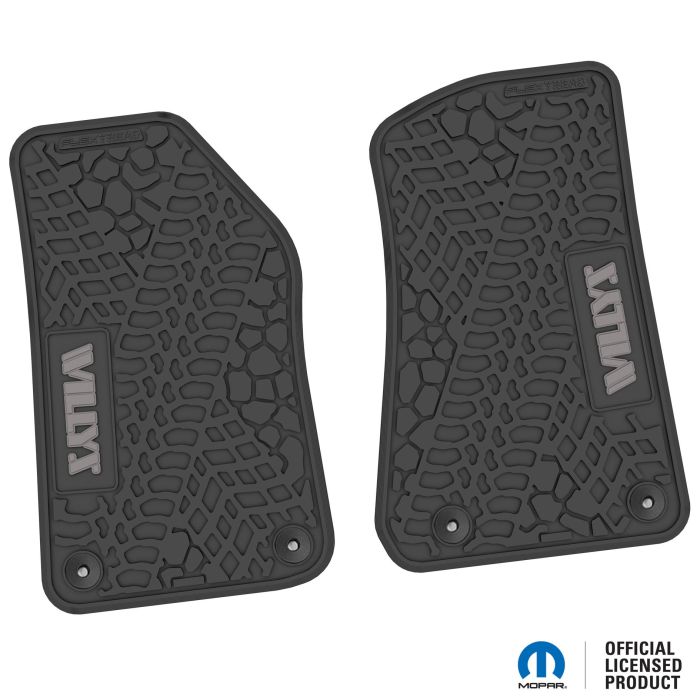 18-24 Jeep JL 2 Dr/Gladiator Front -Tire Tread/Scorched Earth Scene w/ Willys Insert - Black w/ Silver Insert