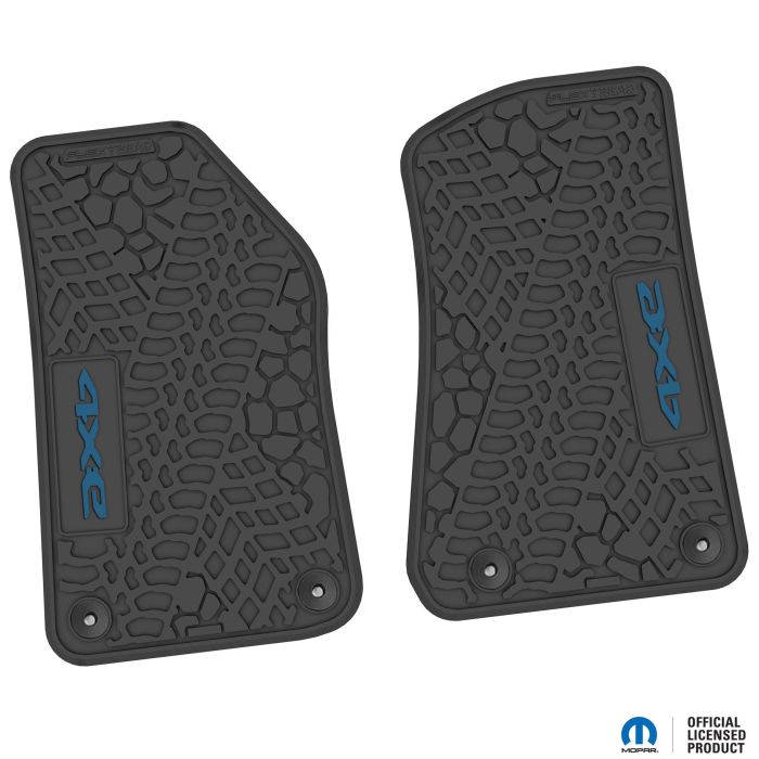 18-24 Jeep JL 2 Dr Front -Tire Tread/Scorched Earth Scene w/ 4xe Insert - Black w/ Dark Blue Insert