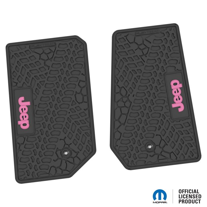 07-13 Jeep JK 2 Dr Front -Tire Tread/Scorched Earth Scene w/ JEEP Insert - Black w/ Pink Insert