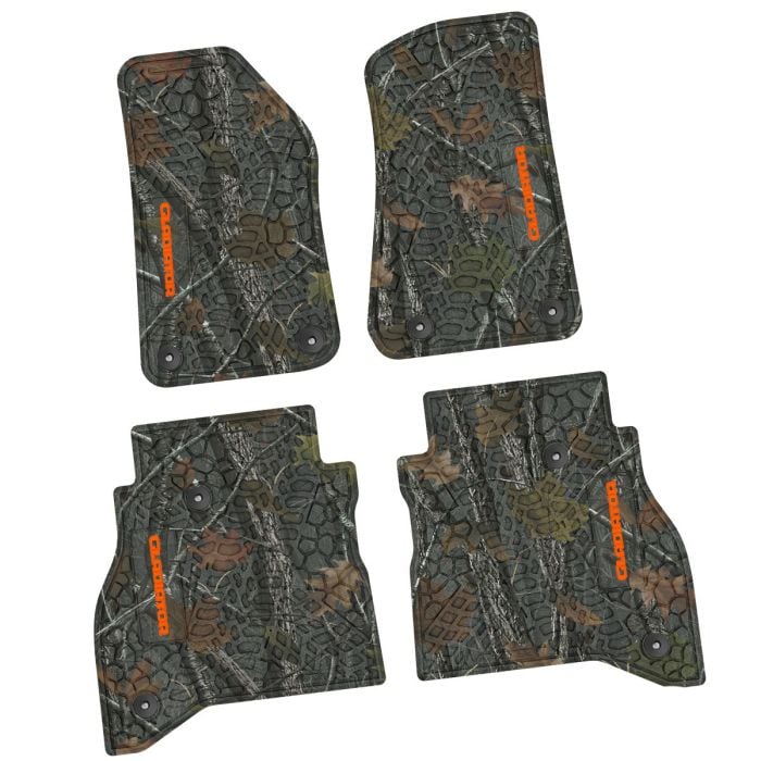 20-24 Jeep Gladiator Front and RearTire Tread/Scorched Earth Scene w/ Gladiator Insert - Rugged Woods w/ Orange insert
