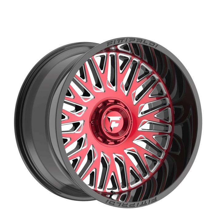 FA07-201252739N44MBRM - FITTIPALDI OFF ROAD FA07 20X12 - 5X5/5X5.5 BS 4.8 -GLOSS BLACK MACHINED FACE, RED TINT, AND MILLED WINDOWS