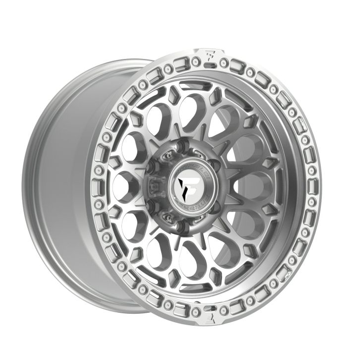 FT101-18905127Q00MS - FITTIPALDI OFF ROAD FT101MS 18X9 - 5X5 BS 5.0-GLOSS SILVER WITH MACHINED FACE AND UNDERCUT