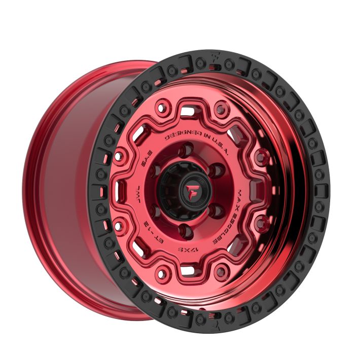 FT100-17905127N12RTB - FITTIPALDI FT100RTB 17X9 - 5X5 BS 4.5 -MACHINED W/ GLOSS RED TINT  & SATIN BLACK RING