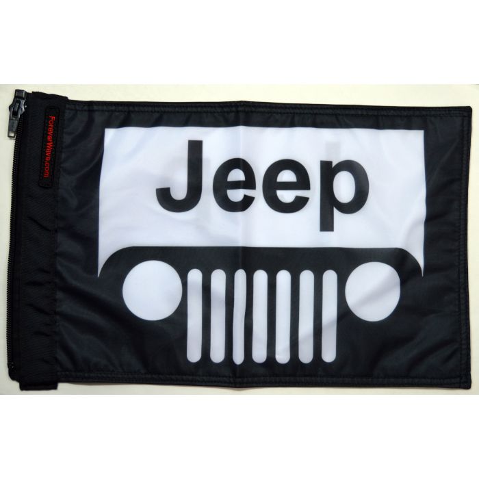 FOREVER WAVE JEEP GRILLE FLAG WHITE