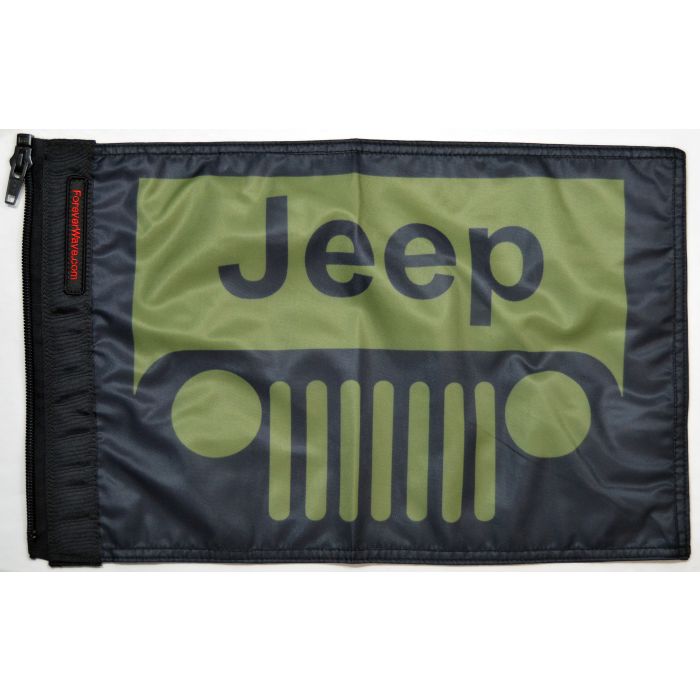 FOREVER WAVE JEEP GRILLE FLAG OD GREEN