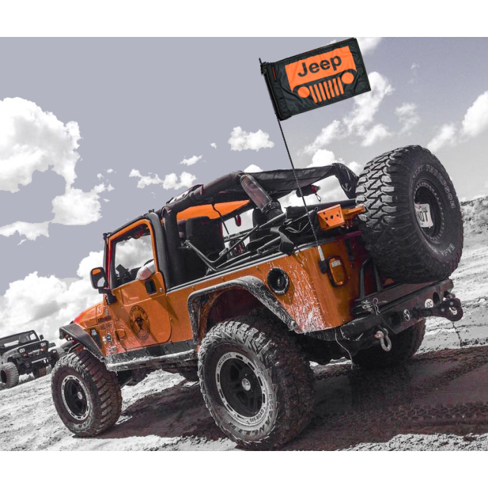 Forever Wave  12" x 18" Colored Jeep Grille Logo Flags 