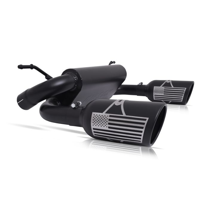 Gibson 70-0002 2.5" Patriot Series Dual Axle-Back Exhaust System for 18-21 Jeep Wrangler JL