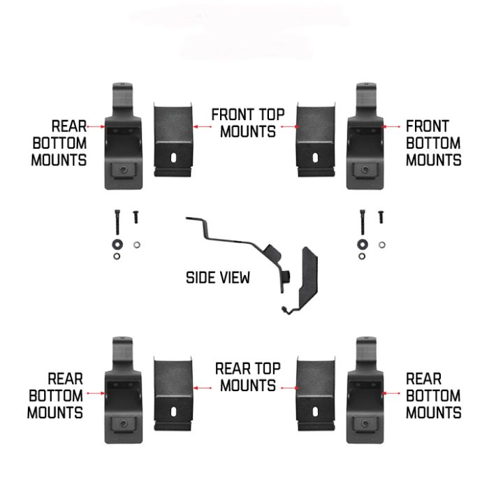 Go Rhino 5910010T SRM Gutter Mount Bracket Kit - 4 PCS 