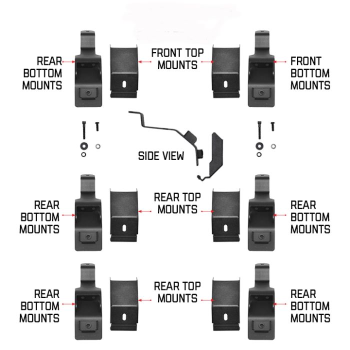 Go Rhino 5910011T SRM Gutter Mount Bracket Kit - 6 PCS 