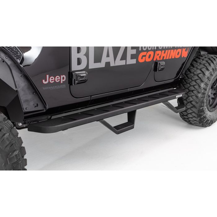 RB10 RUN BOARDS W STEP JK 4DR BLK TEXT