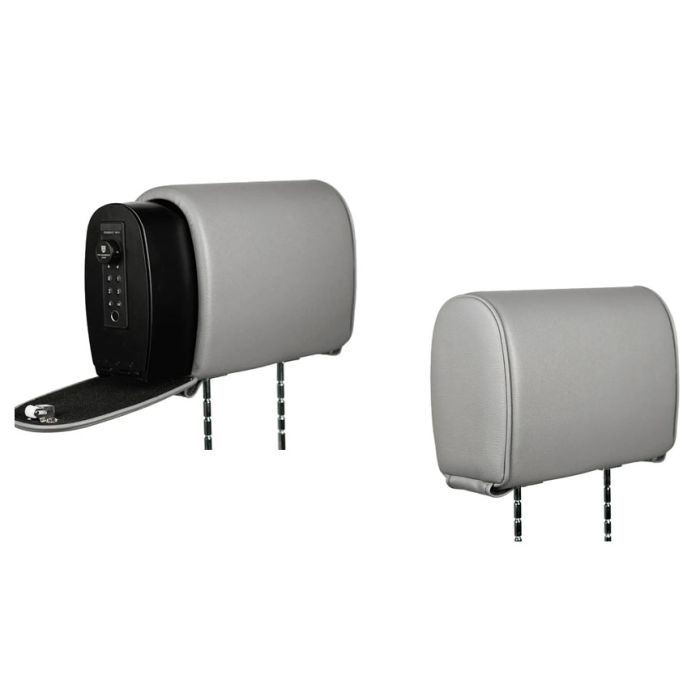 Bundle Headrest safe unit, inner and outer shell, non-safe unit, dark gray vinyl