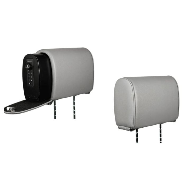 Bundle Headrest safe unit, inner and outer shell, non-safe unit, dark gray vinyl