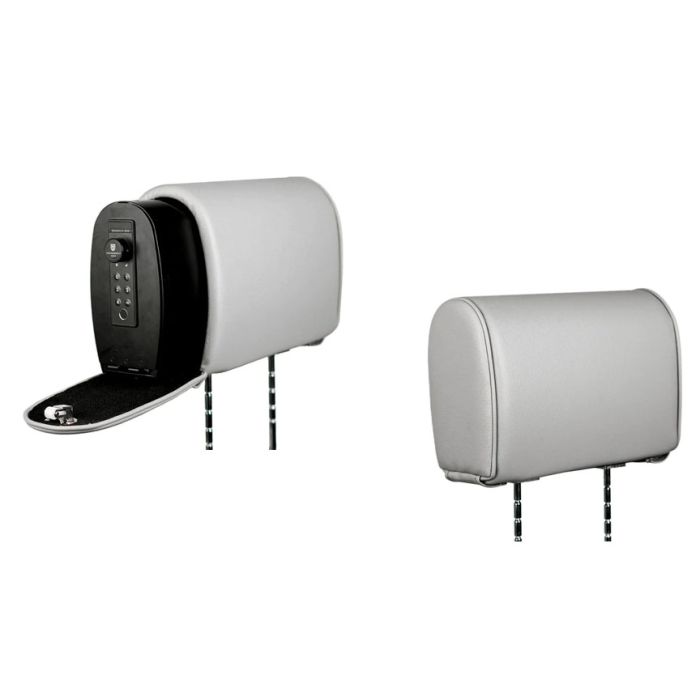 Bundle Headrest safe unit, inner and outer shell, non-safe unit, light gray vinyl