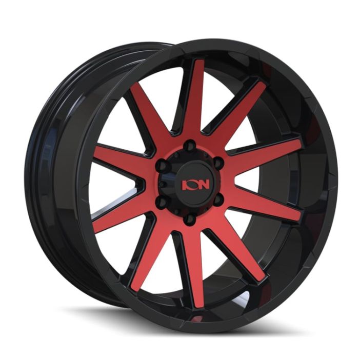 ION TYPE 143 GLOSS BLACK/RED MACHINED 17X9 5-127 -12MM 71.5MM