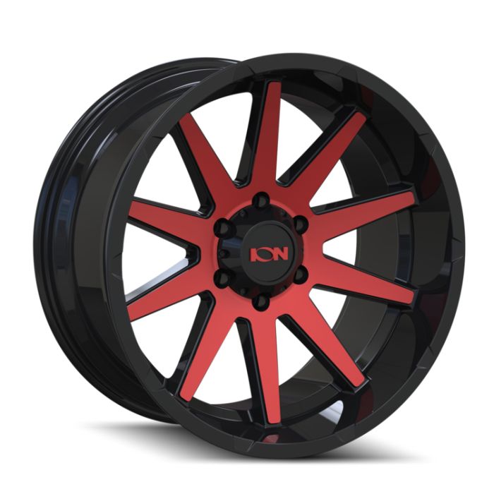 ION TYPE 143 GLOSS BLACK/RED MACHINED 17X9 5-127 -12MM 71.5MM