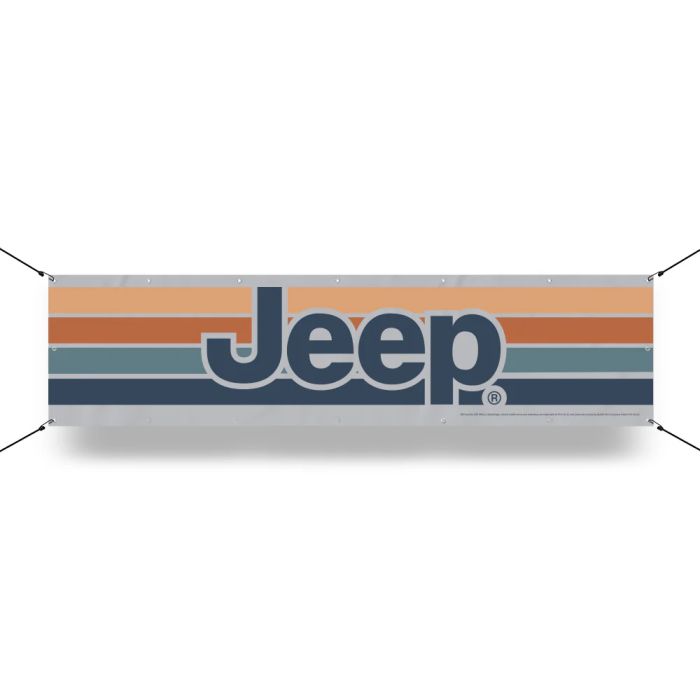 Banner - Jeep Long with Stripes 12in x 48in
