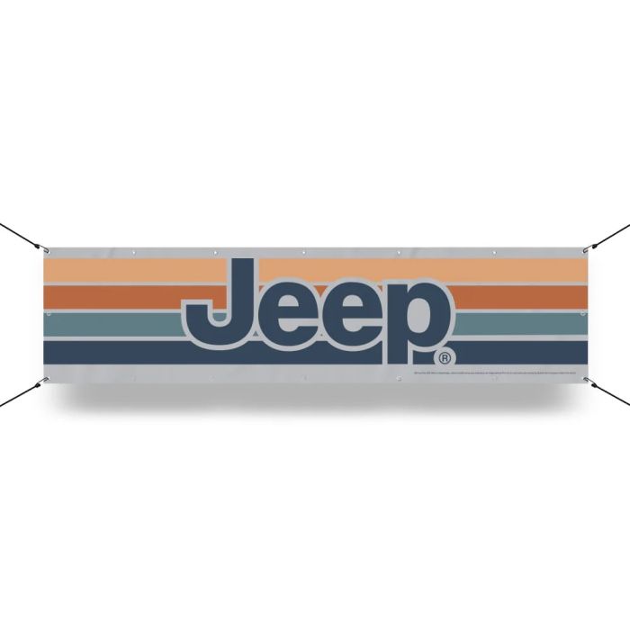 Banner - Jeep Long with Stripes 18in x 72in