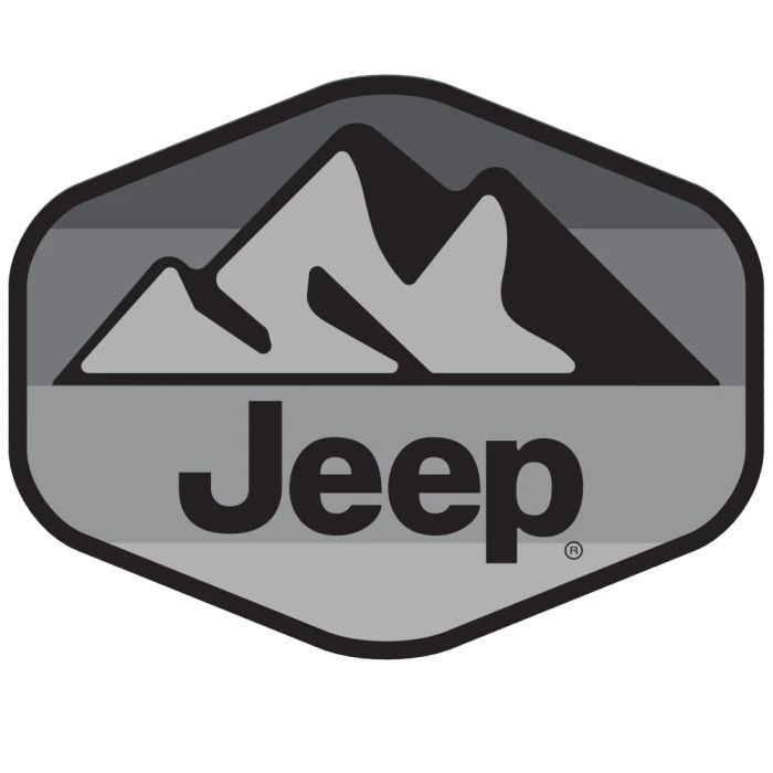 Sticker - Jeep Mountain Hex - Greyscale