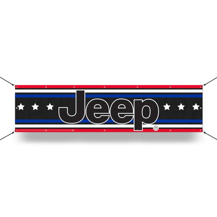 Banner - Jeep RWB Stripes with Stars 12in x 48in