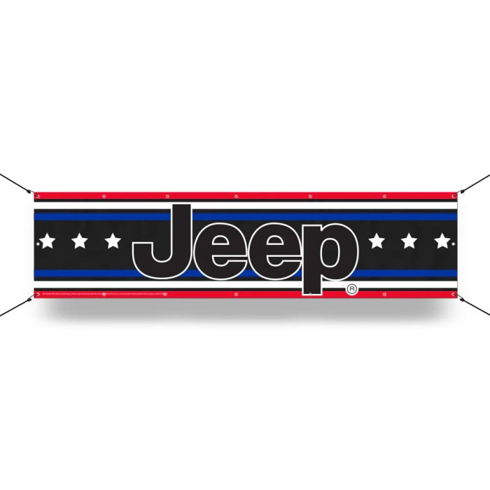 Banner - Jeep RWB Stripes with Stars 24in x 96in