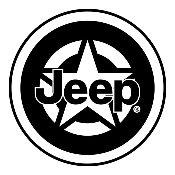 Sticker - Jeep Star Black and White - Round