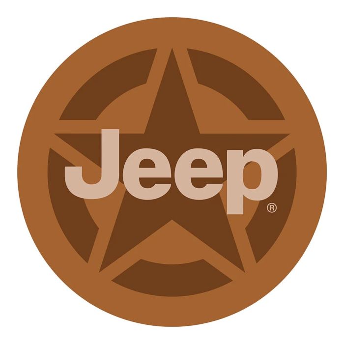 Sticker - Jeep Star Brown and Tan - Round